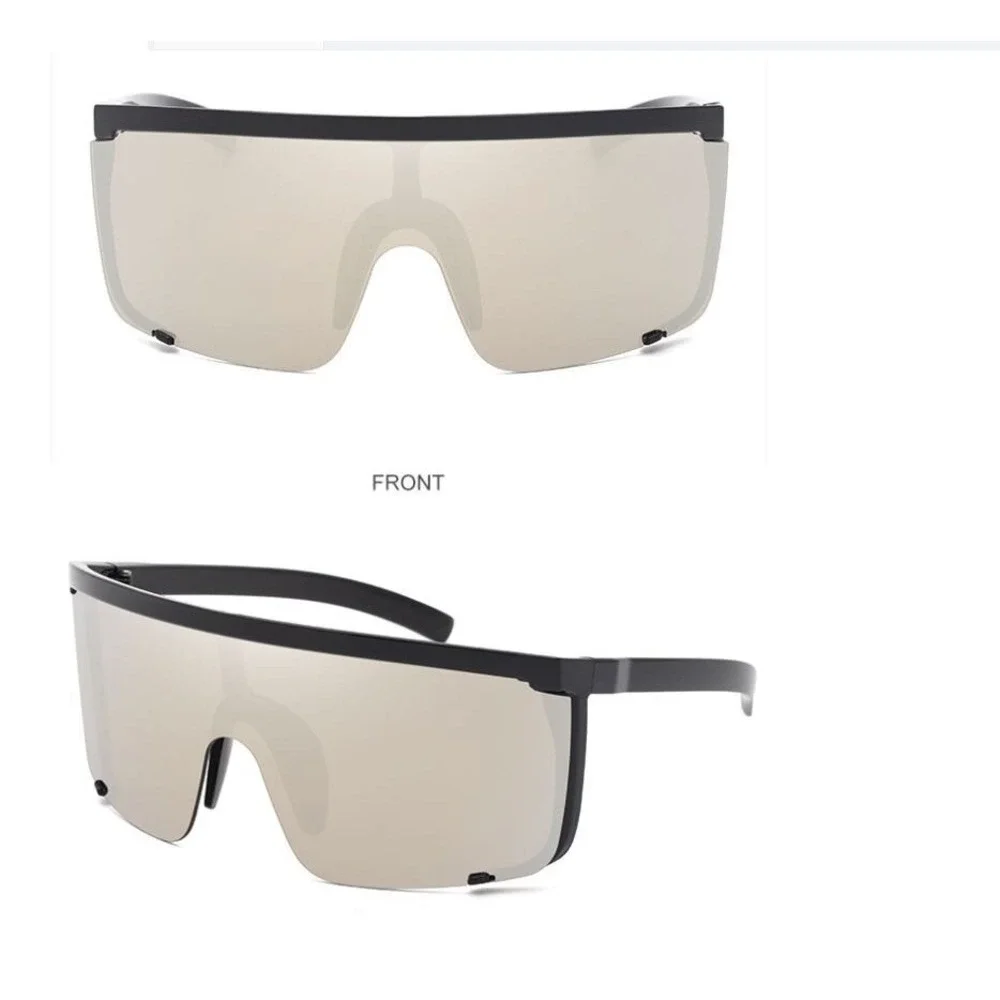 Shield Sunglasses Oversized Mirrored Lens UV400 Protection Sport Ski Driving New
